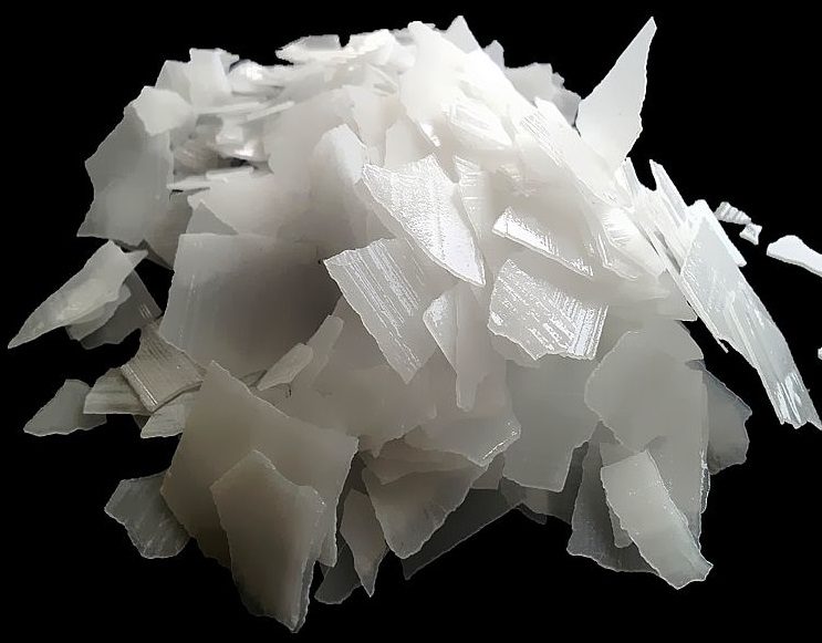 caustic soda flakes close up photo