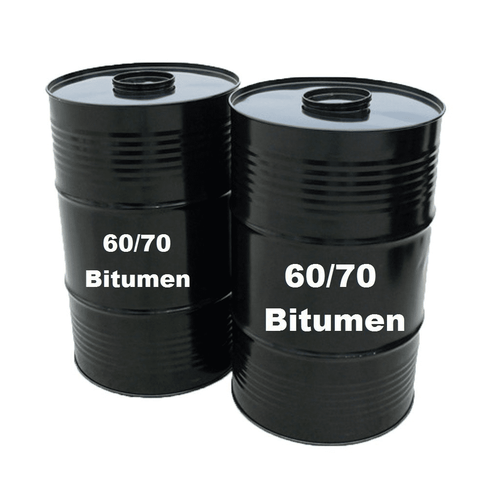 Bitumen types 60/70, labeled and displayed for industrial use and export by Iran Bitumen Supplier