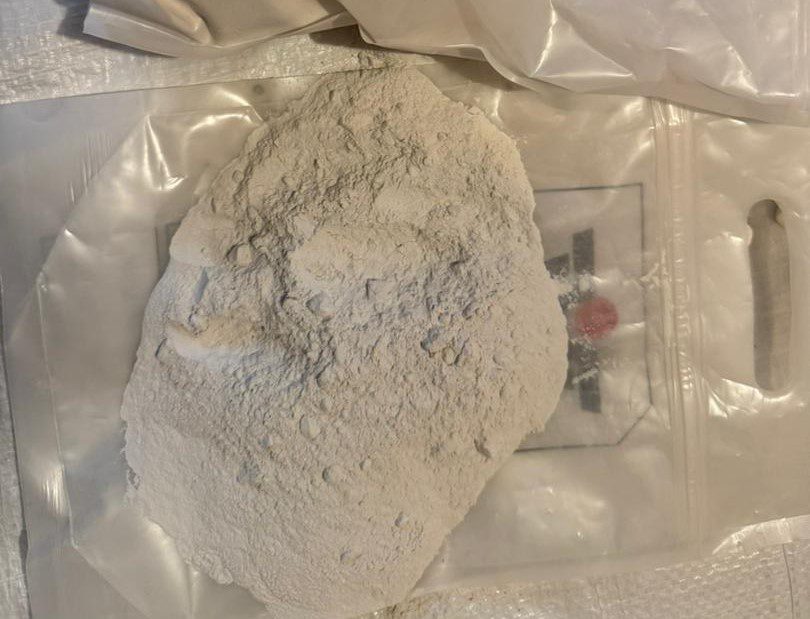 Close-up view of high-whiteness Iranian kaolin powder for ceramic tile body