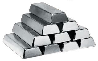 Front view of high-purity aluminum ingot showing smooth metallic surfac